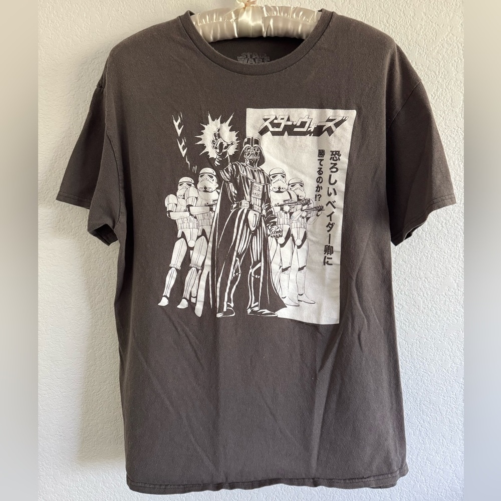 STAR WARS MENS SHORT SLEEVE GRAPHIC TEE MANGA STYLE DARTH VADER STORM TROOPERS